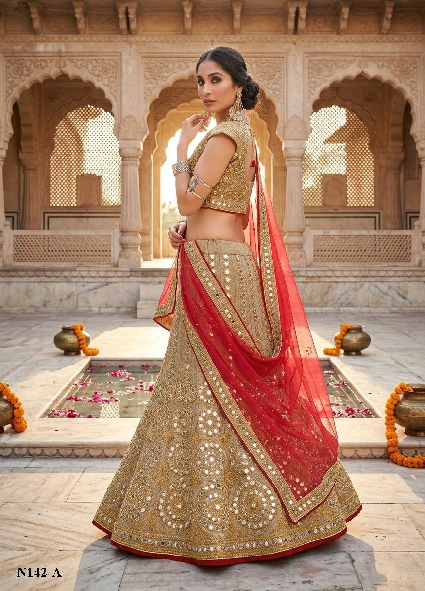  NIMAYA LEHNEGA SALE by MAHOTSAV Bridal Wear Collection Beautiful Stylish Colorful Fancy Party Wear & Occasional Wear Banarasi Silk Lehengas At Wholesale Price